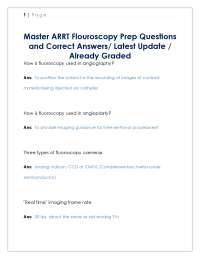 ARRT Fluoroscopy Exam Prep: Questions and Answers