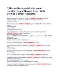CSR Renal Nutrition Exam Prep: Latest Questions and Verified Answers