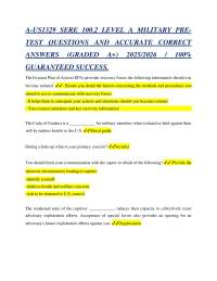 SERE 100.2 Level A Military Pre-Test Questions and Answers