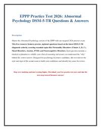 EPPP Abnormal Psychology Practice Test: DSM-5-TR Questions