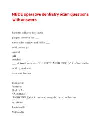 NBDE Operative Dentistry Exam Questions with Answers