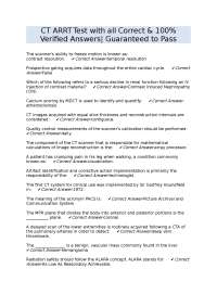 CT ARRT Exam Questions and Answers: Guaranteed Pass