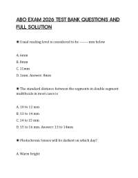 ABO EXAM 2026 TEST BANK QUESTIONS AND FULL SOLUTION