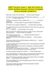 ARRT Practice Exam 1: Questions and Verified Answers for Radiologic Technologists