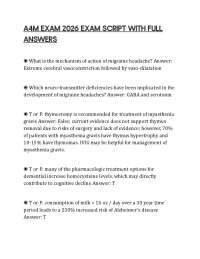 A4M EXAM 2026 EXAM SCRIPT WITH FULL ANSWERS