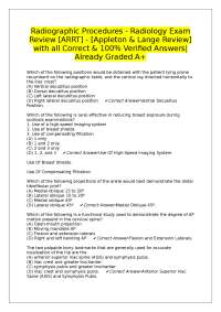 Radiology Exam Review: ARRT Radiographic Procedures Q&A