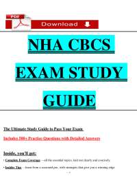 NHA CBCS Exam Study Guide: Practice Questions and Answers