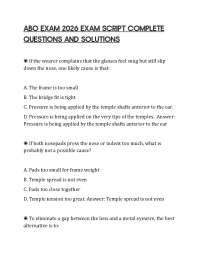 ABO EXAM 2026 EXAM SCRIPT COMPLETE QUESTIONS AND SOLUTIONS