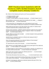 ARRT Radiography Practice Exam Questions with Verified Answers
