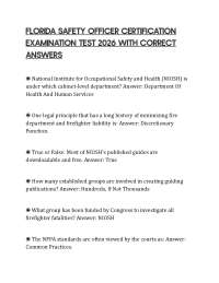 FLORIDA SAFETY OFFICER CERTIFICATION EXAMINATION TEST 2026 WITH CORRECT ANSWERS