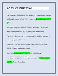 AC 609 Certification Exam Questions and Answers