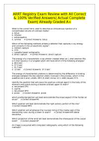ARRT Registry Exam Review: Questions and Verified Answers