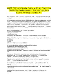 ARRT CI Exam Study Guide: Questions and Answers for Coronary Angiography