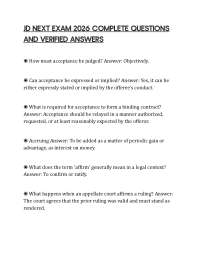 JD NEXT EXAM 2026 COMPLETE QUESTIONS AND VERIFIED ANSWERS