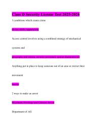 Class D Security License Exam Prep: Key Concepts and Practice Questions