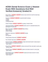 HOSA Dental Science Exam: Questions and Answers