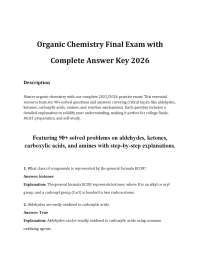 Organic Chemistry Final Exam with Complete Answer Key 2026