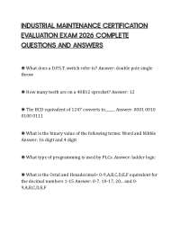 INDUSTRIAL MAINTENANCE CERTIFICATION EVALUATION EXAM 2026 COMPLETE QUESTIONS AND ANSWERS