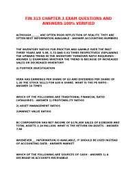 Financial Ratios Exam Questions and Answers
