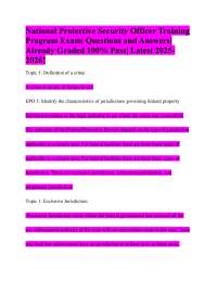 National Protective Security Officer Training Program Exam: Questions & Answers 2025-2026