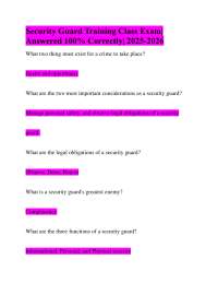 Security Guard Training Exam Questions and Answers 2025-2026