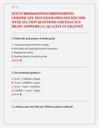 Intuit Bookkeeping Professional Certificate Exam: Updated Questions and Answers