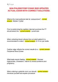 NHA Phlebotomy Exam 2025: Practice Questions and Answers