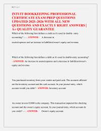 Intuit Bookkeeping Professional Certificate Exam Prep: Q&A for 2025-2026