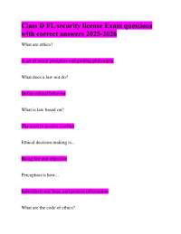 Class D Security License Exam Q&A: 2025-2026