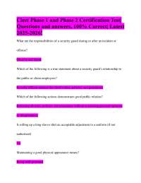 Security Guard Certification Test Questions and Answers 2025-2026