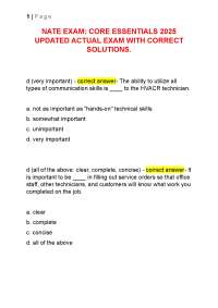 HVACR Core Essentials Exam 2025: Questions and Correct Solutions