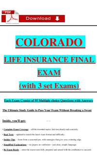Colorado Life Insurance Final Exam Practice Questions