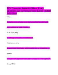 FPS Protective Security Officer Exam: Questions and Answers (2025-2026 Update)