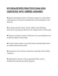 NYS REALESTATEU PRACTICE EXAM 2026 QUESTIONS WITH VERIFIED ANSWERS