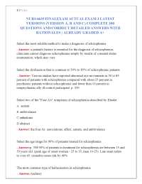 NURS 6635 FINALEXAM ACTUAL EXAM Psychopathology and Diagnostic Reasoning.