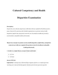 Cultural Competency Exam 2025/2026: Practice Test with Answer Explanations