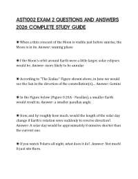AST1002 EXAM 2 QUESTIONS AND ANSWERS 2026 COMPLETE STUDY GUIDE