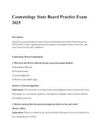 Cosmetology State Board Practice Exam 2025