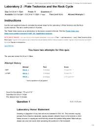 Laboratory 2 Plate Tectonics and the Rock Cycle ESS 101 B Au 21 Introduction To Geology An