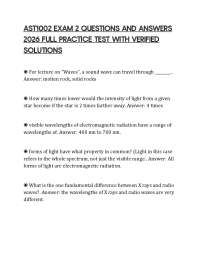 AST1002 EXAM 2 QUESTIONS AND ANSWERS 2026 FULL PRACTICE TEST WITH VERIFIED SOLUTIONS