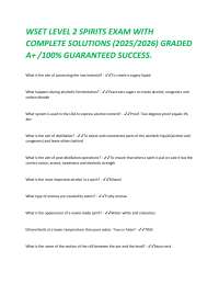 WSET LEVEL 2 SPIRITS EXAM WITH COMPLETE SOLUTIONS (2025/2026) GRADED A+ /100% GUARANTEED S