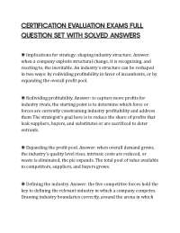 CERTIFICATION EVALUATION EXAMS FULL QUESTION SET WITH SOLVED ANSWERS