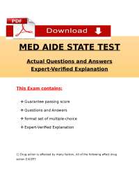 Med Aide State Test 2026 – Questions, Answers & Explanations PDF