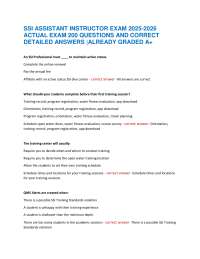 SSI ASSISTANT INSTRUCTOR EXAM 2025-2026 ACTUAL EXAM 200 QUESTIONS AND CORRECT DETAILED ANS