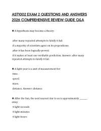 AST1002 EXAM 2 QUESTIONS AND ANSWERS 2026 COMPREHENSIVE REVIEW GUIDE Q&A