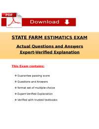 State Farm Estimatics Exam 2026 – Questions, Answers & Explanations PDF