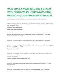 WSET LEVEL 2 WINES SESSIONS 4-6 EXAM WITH COMPLETE SOLUTIONS (2025/2026) GRADED A+ /100% G