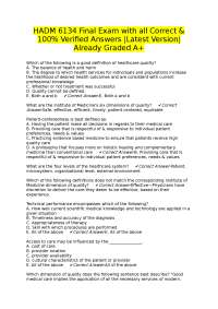 HADM 6134 Final Exam with all Correct & 100% Verified Answers |Latest Version| Already Gra