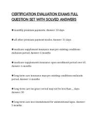CERTIFICATION EVALUATION EXAMS FULL QUESTION SET WITH SOLVED ANSWERS