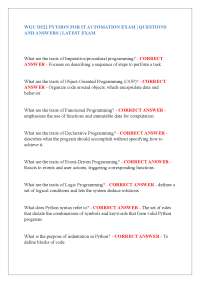 WGU D522 PYTHON FOR IT AUTOMATION EXAM | QUESTIONS AND ANSWERS | LATEST EXAM